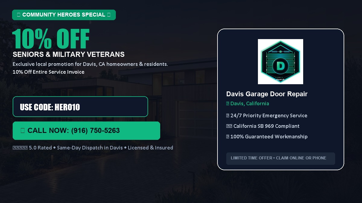 10% OFF Senior Citizens (65+) & Military / Veteran Community Discount in Davis, CA